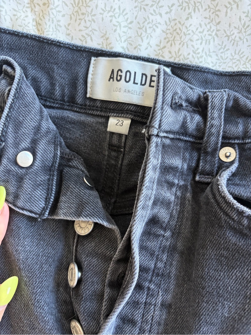 Agolde Women’s Straight Leg Jeans — Charcoal Black Wash